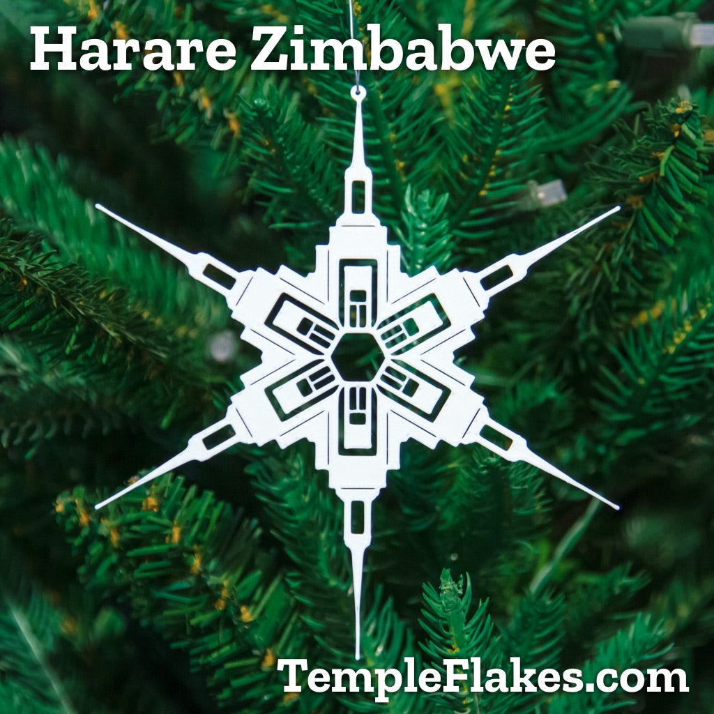 Harare Zimbabwe Temple Christmas Ornament TempleFlakes