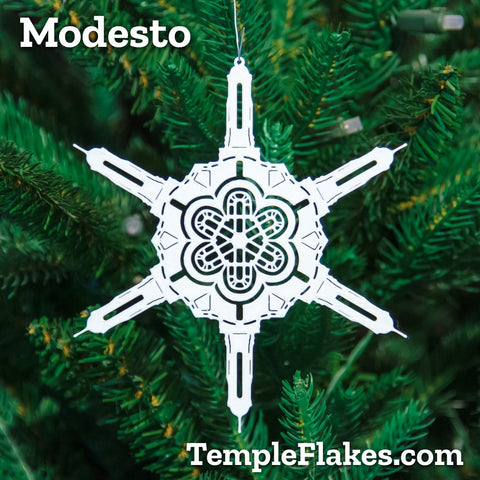 Modesto California Temple Christmas Ornament