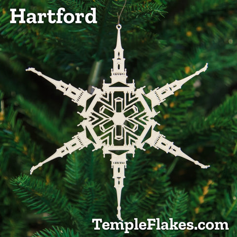 Hartford Connecticut Temple Christmas Ornament