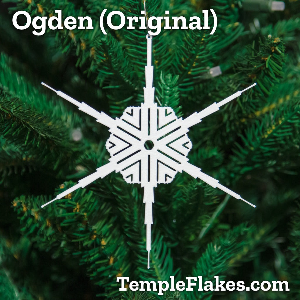 Ogden Utah Temple (Original Design) Christmas Ornament TempleFlakes