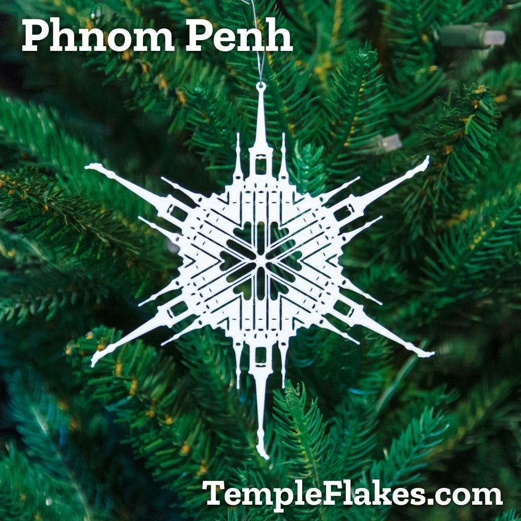Phnom Penh Cambodia Temple Christmas Ornament TempleFlakes