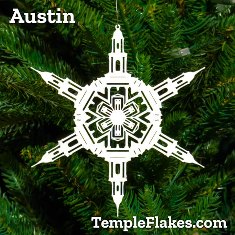 Austin Texas Temple Christmas Ornament