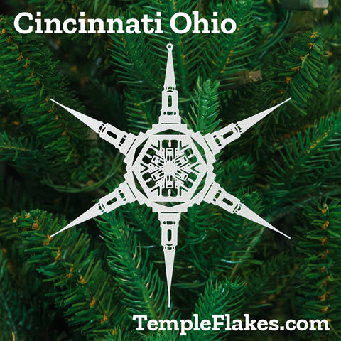Cincinnati Ohio Temple Christmas Ornament