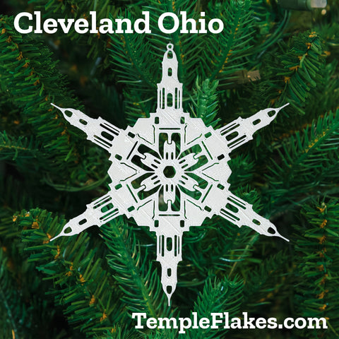 Cleveland Ohio Temple Christmas Ornament
