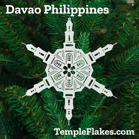 Davao Philippines Temple Christmas Ornament