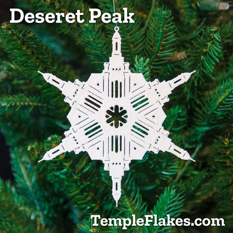 Deseret Peak Utah Temple Christmas Ornament