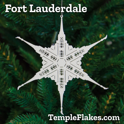 Fort Lauderdale Temple Christmas Ornament
