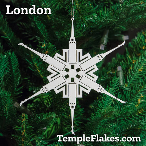 London England Temple Christmas Ornament