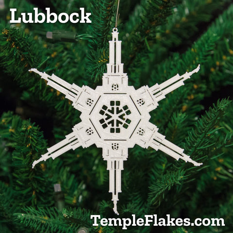 Lubbock Texas Temple Christmas Ornament