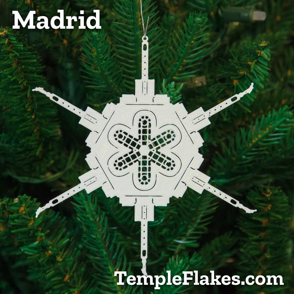 Madrid Spain Temple Christmas Ornament