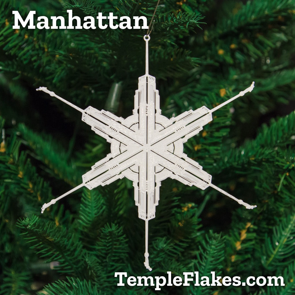 Manhattan New York Temple Christmas Ornament TempleFlakes
