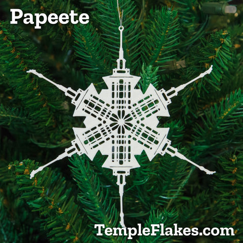 Papeete Tahiti Temple Christmas Ornament