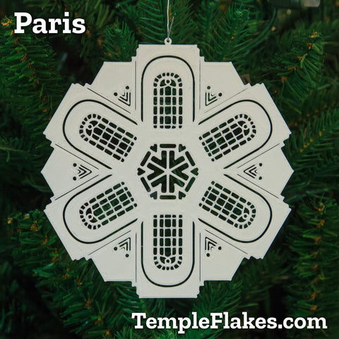 Paris France Temple Christmas Ornament