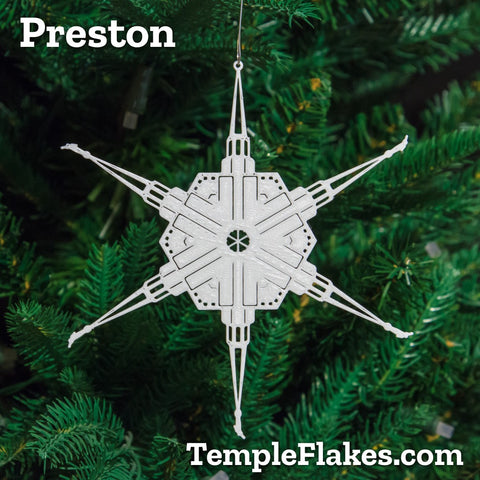 Preston England Temple Christmas Ornament