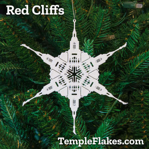 Red Cliffs Utah Temple Christmas Ornament