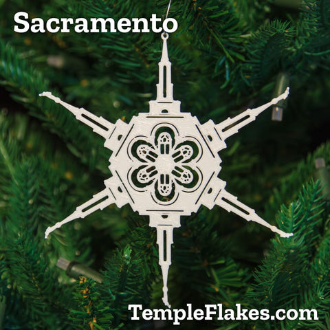 Sacramento California Temple Christmas Ornament