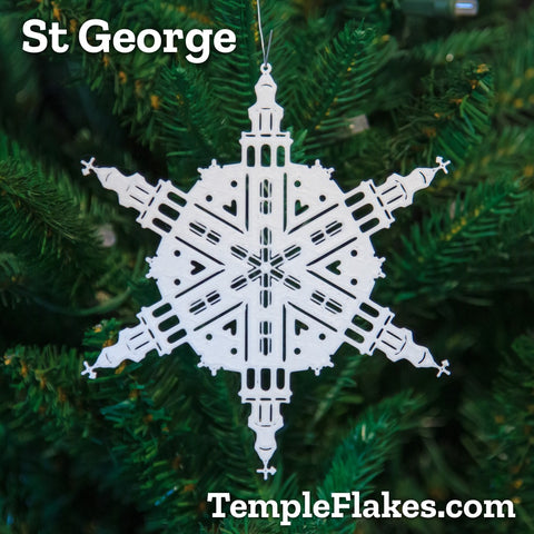 St George Utah Temple Christmas Ornament