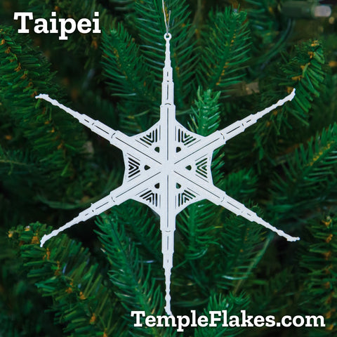 Taipei Taiwan Temple Christmas Ornament
