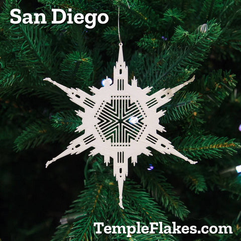 San Diego California Temple Christmas Ornament
