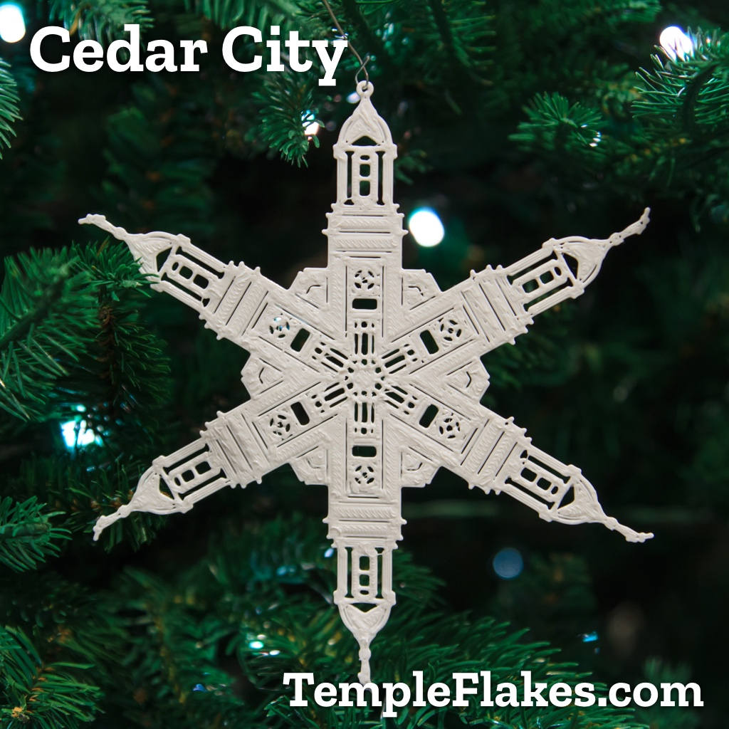 Cedar City Utah Temple Christmas Ornament TempleFlakes